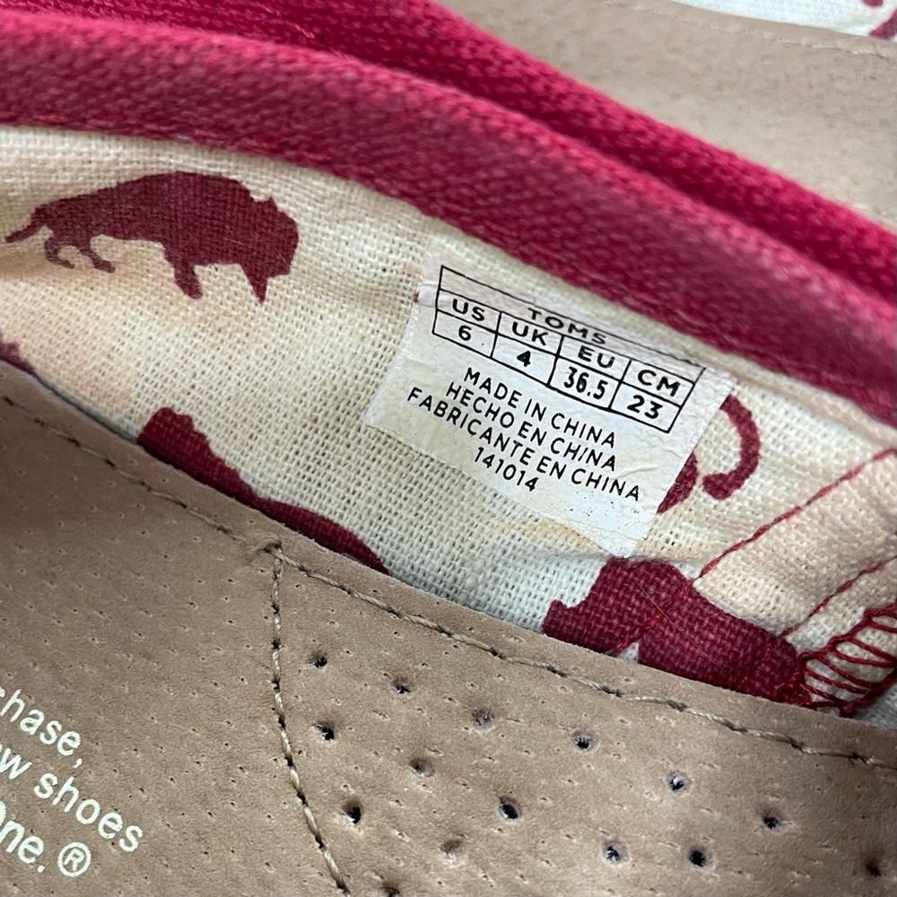 TOMS Red Canvas Espadrille Loafers - Picture 5 of 5
